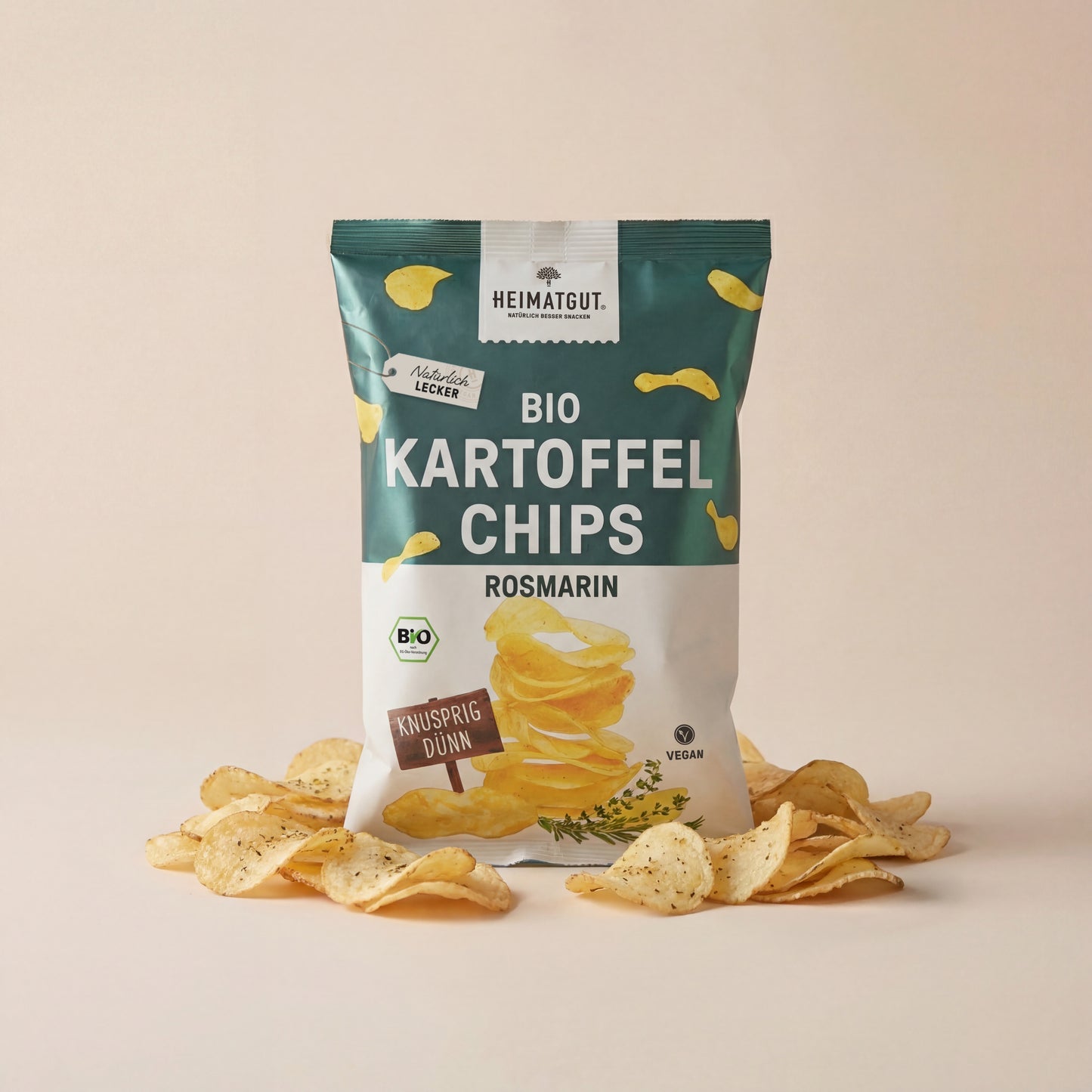 Bio Kartoffelchips Rosmarin - Heimatgut® 100% Natürliche Snacks – Bio, Vegan, Frei von Zusatzstoffen