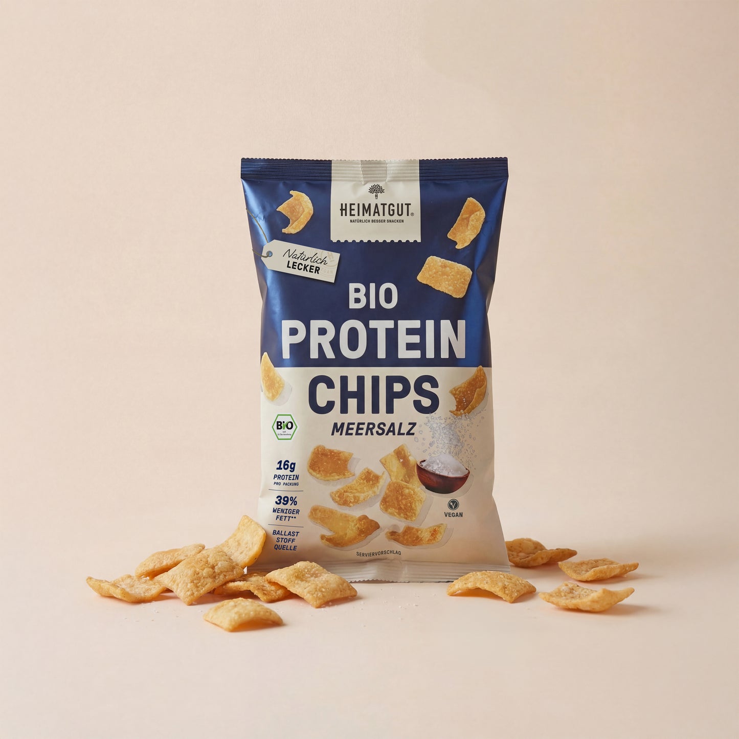 Bio Protein Chips Meersalz - Heimatgut® 100% Natürliche Snacks – Bio, Vegan, Frei von Zusatzstoffen
