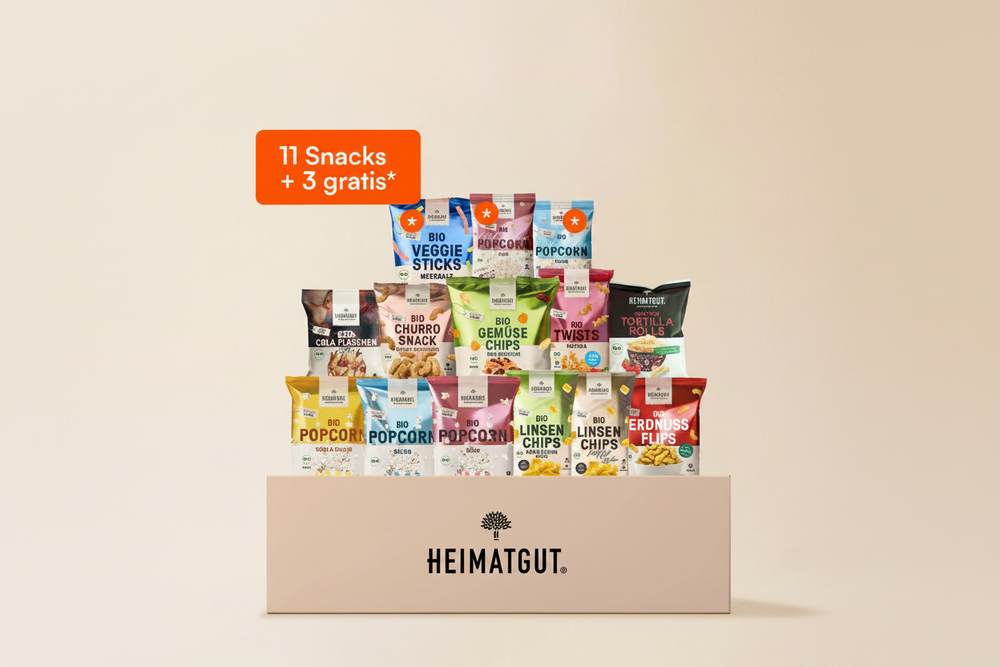 Heimatgut Probierbox 2026 (Limitiert) - Heimatgut® 100% Natürliche Snacks – Bio, Vegan, Frei von Zusatzstoffen