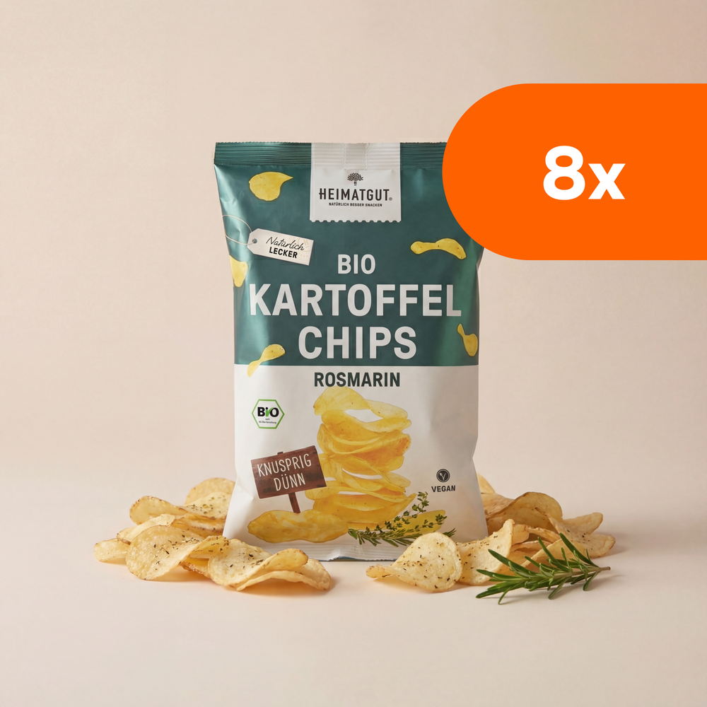 Bio Kartoffelchips Rosmarin - Heimatgut® 100% Natürliche Snacks – Bio, Vegan, Frei von Zusatzstoffen