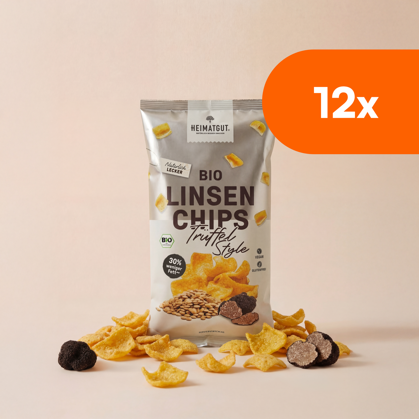 Chips de lentilles bio saveur truffe