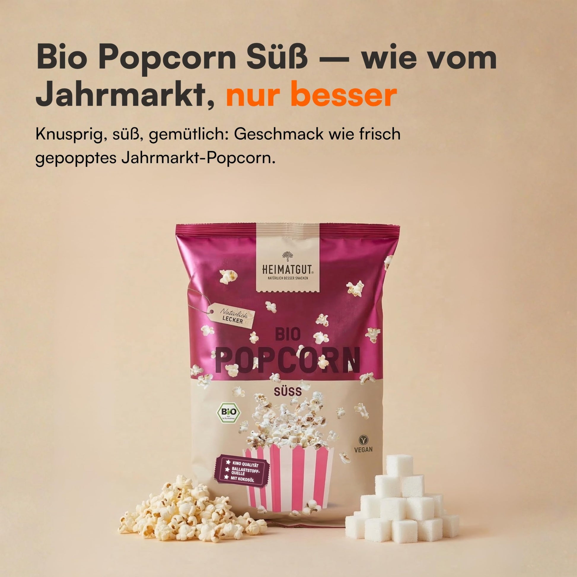 Tüte Bio Popcorn Süß 90g von Heimatgut