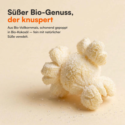 Nahaufnahme von Bio Popcorn Süß aus Vollkornmais
