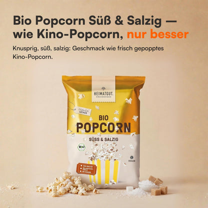 Tüte Bio Popcorn Süß und Salzig 90g von Heimatgut