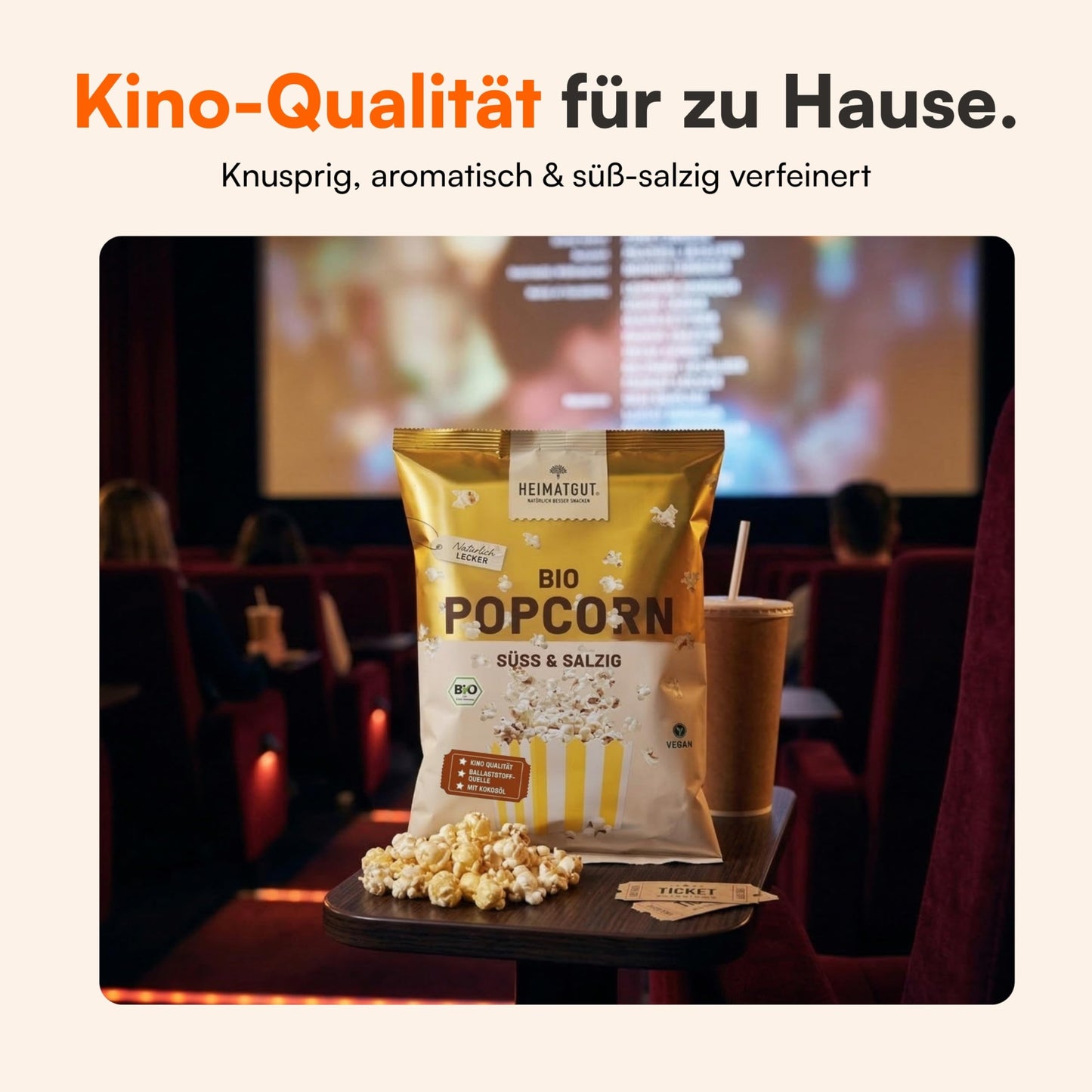 Bio Popcorn Süß und Salzig von Heimatgut, glutenfrei und vegan