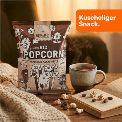 Bio Popcorn Espresso Kakao Style als Snack zum Kaffee
