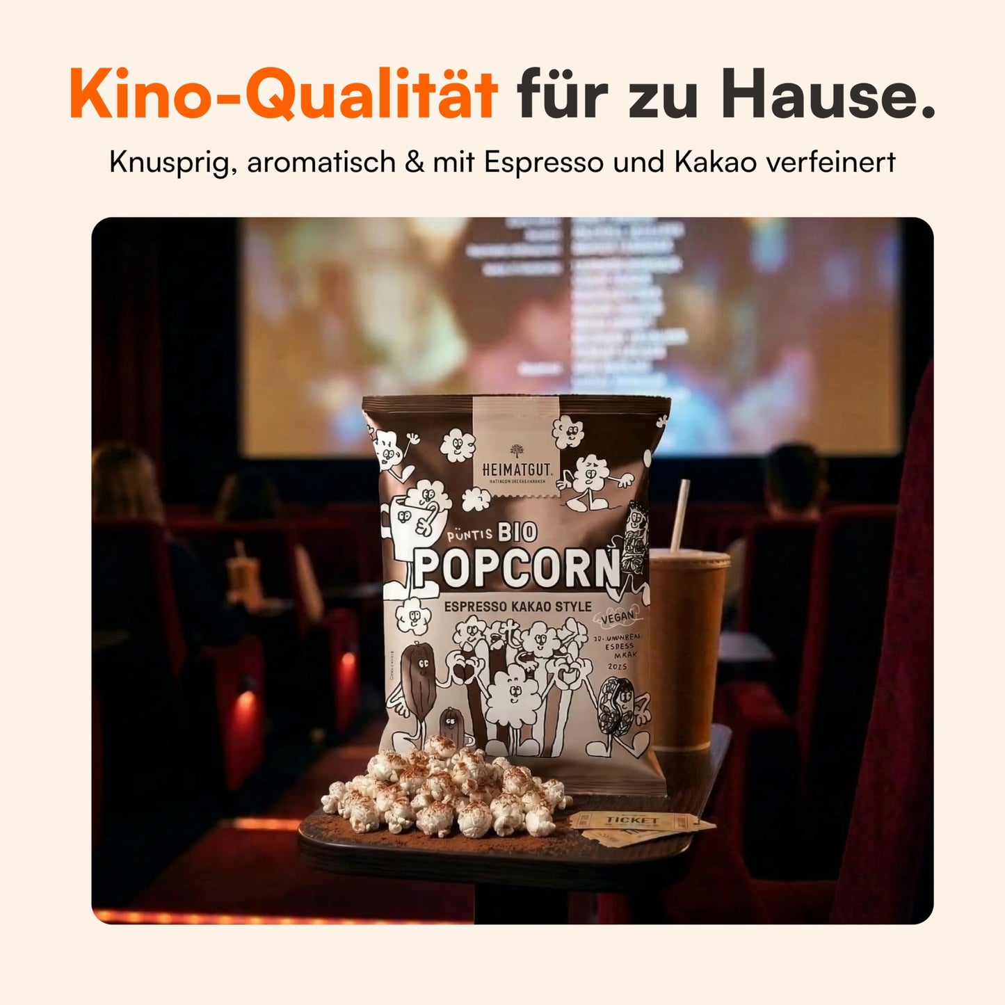 Püntis Bio Popcorn Espresso Kakao Style, glutenfrei und vegan