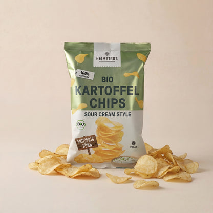 Chips de pommes de terre bio saveur crème aigre