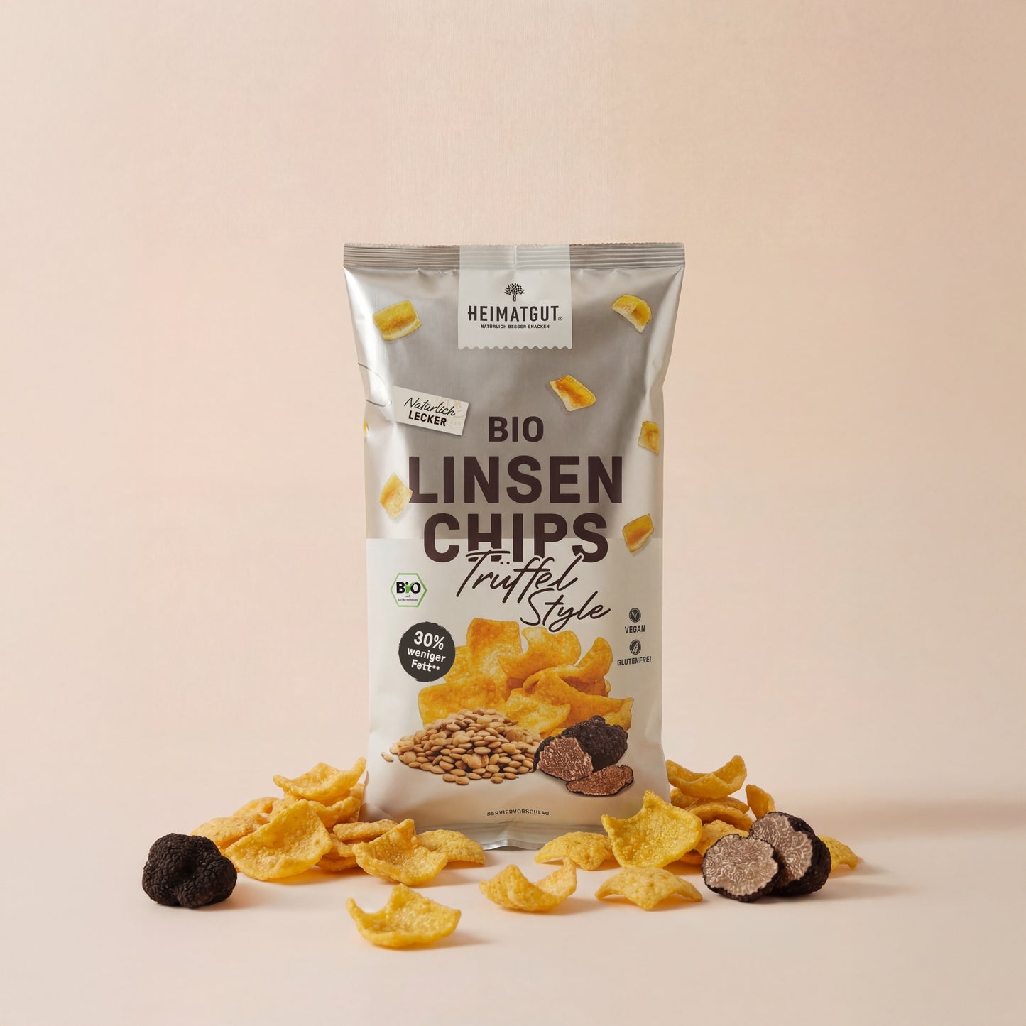 Chips de lentilles bio saveur truffe