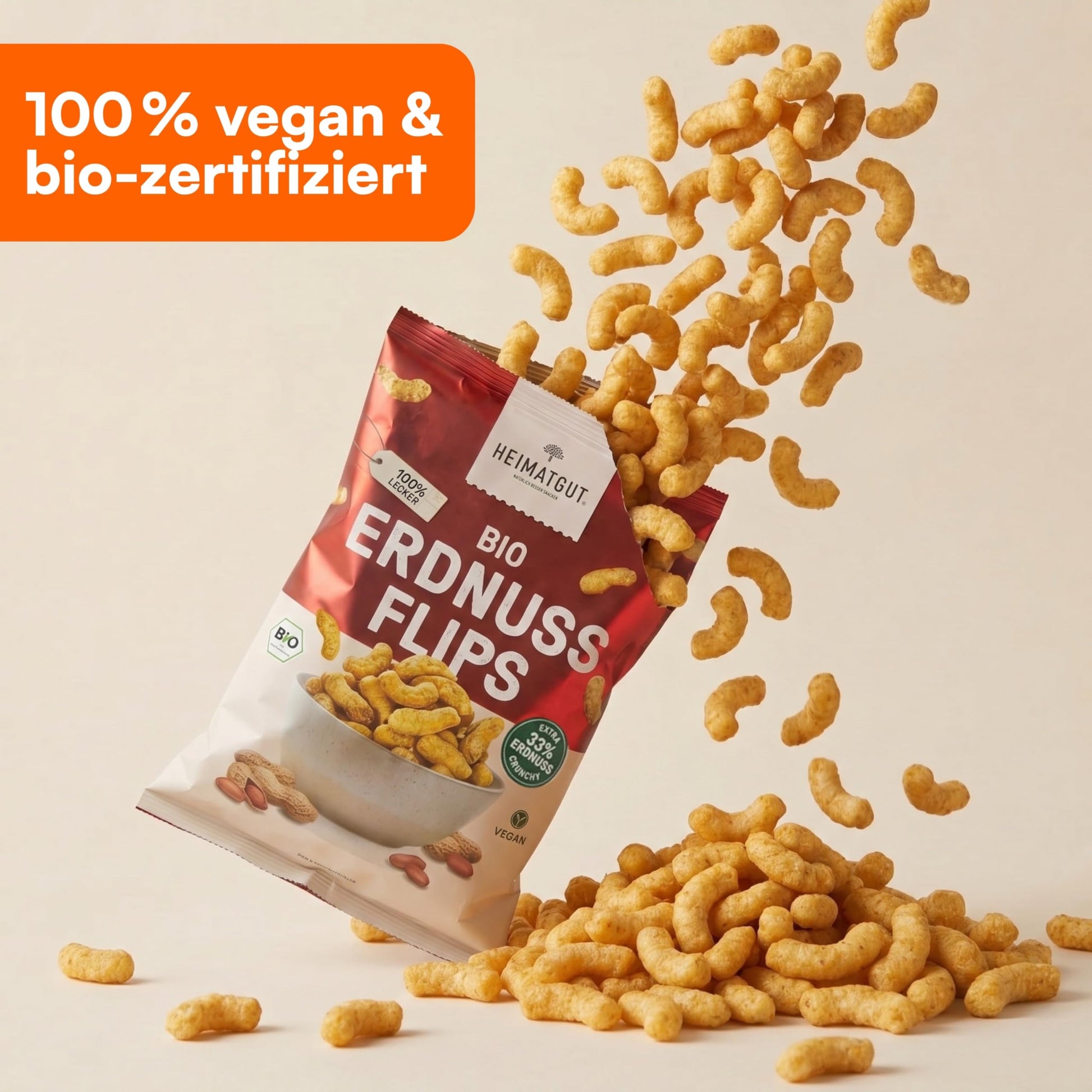Bio Erdnussflips mit 33 % gerösteten Erdnüssen