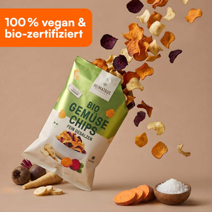 Bio Gemüse Chips mit 14 g Ballaststoffen pro 100 g