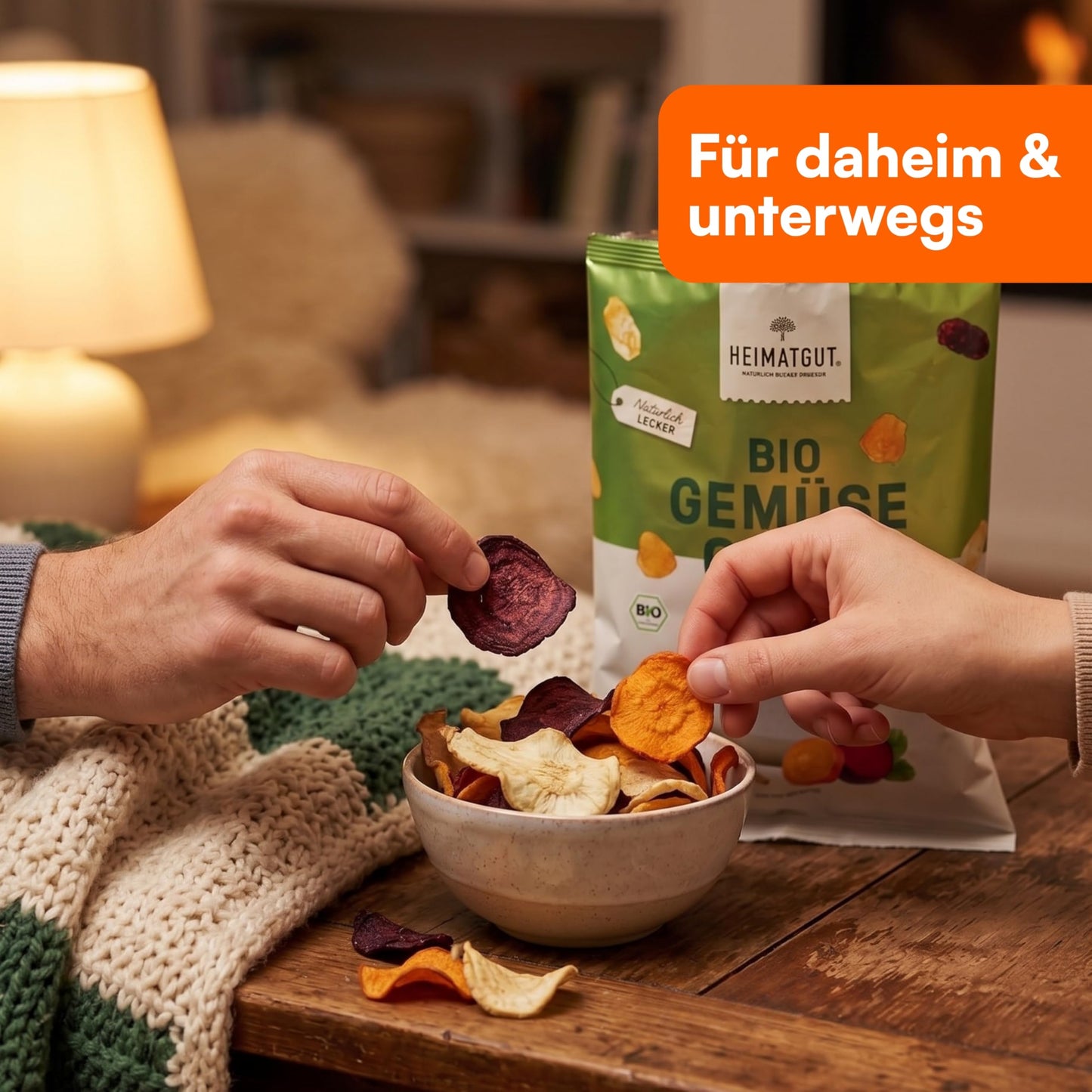 Bio Gemüse Chips 100g von Heimatgut, 69 % Gemüseanteil