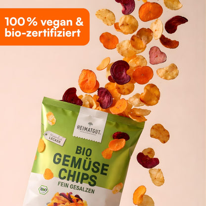 Bio Gemüse Chips als Snack, ohne Zuckerzusatz