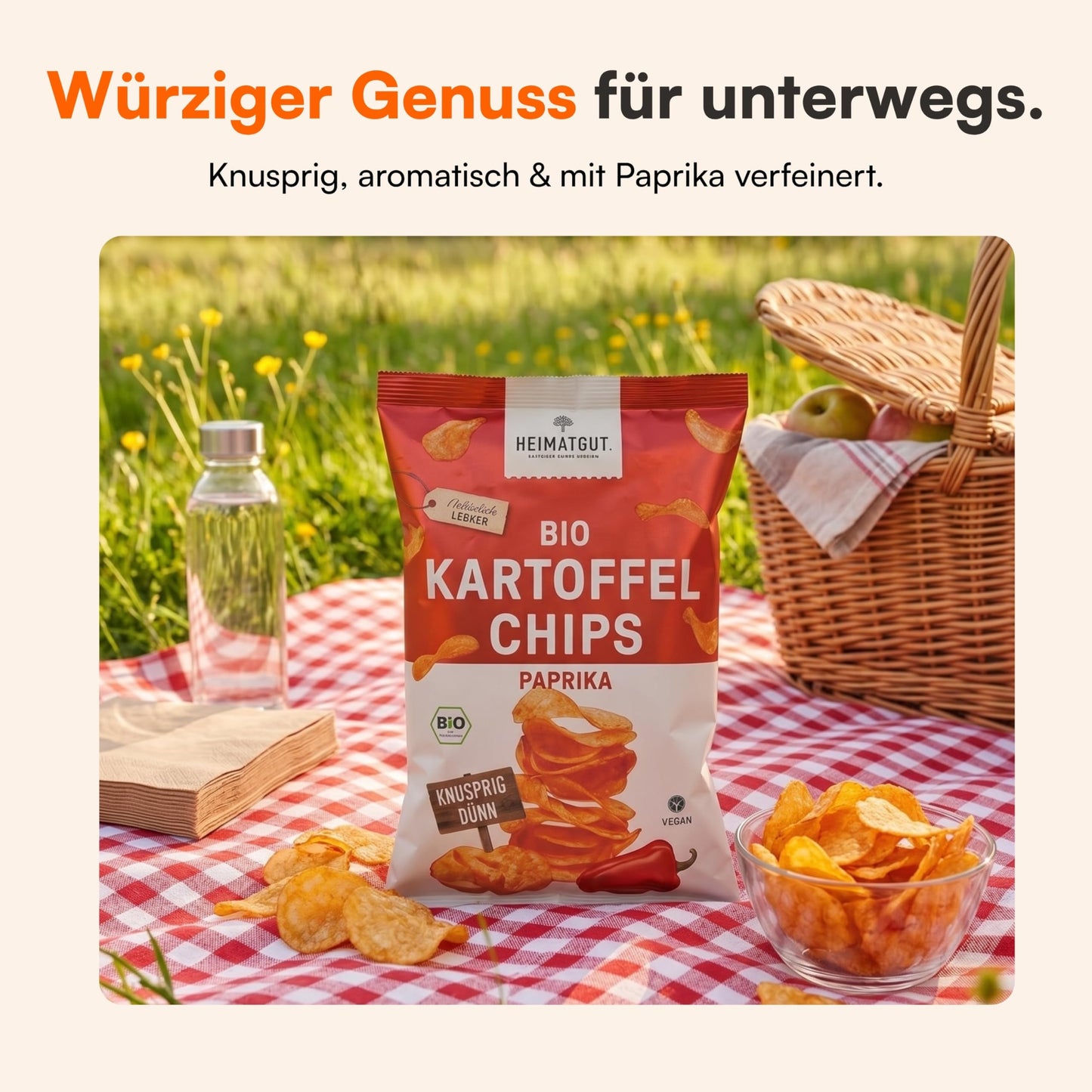 Bio Kartoffelchips Paprika 125g, ohne Geschmacksverstärker