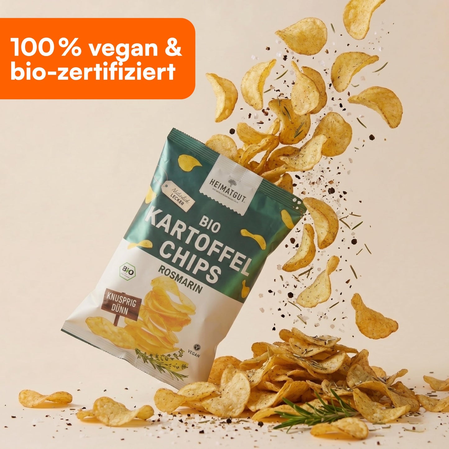 Bio Kartoffelchips Rosmarin mit mediterranen Kräutern