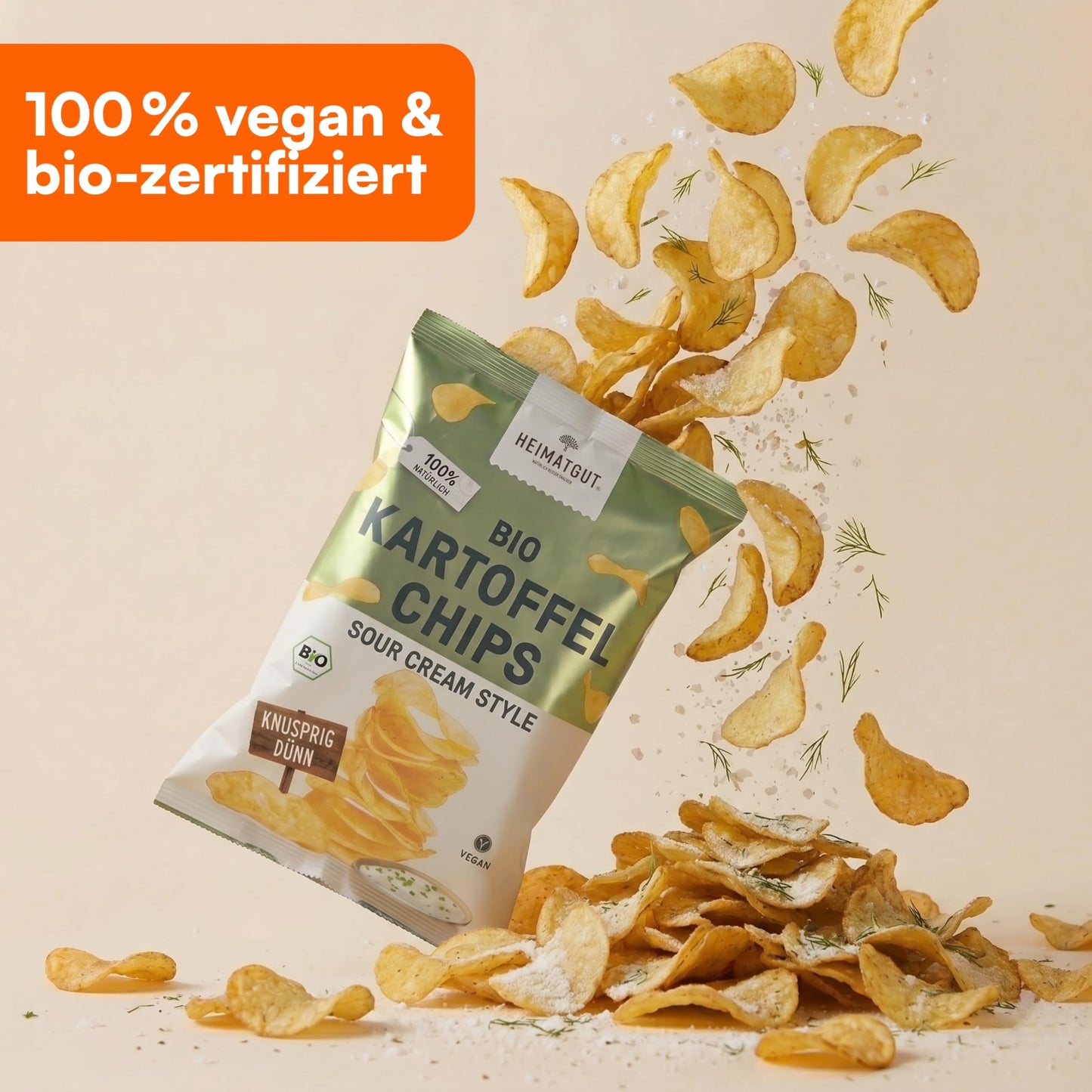 Bio Kartoffelchips Sour Cream Style, cremig-würzig ohne Milch