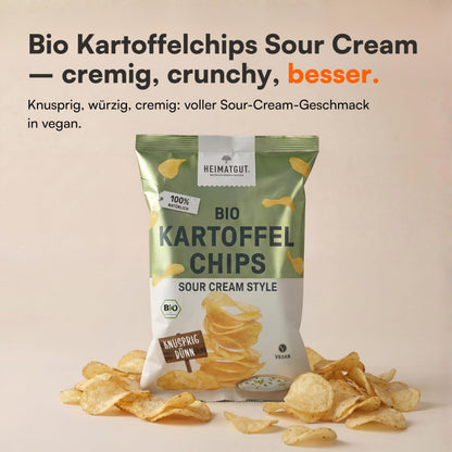 Tüte Bio Kartoffelchips Sour Cream Style 125g von Heimatgut