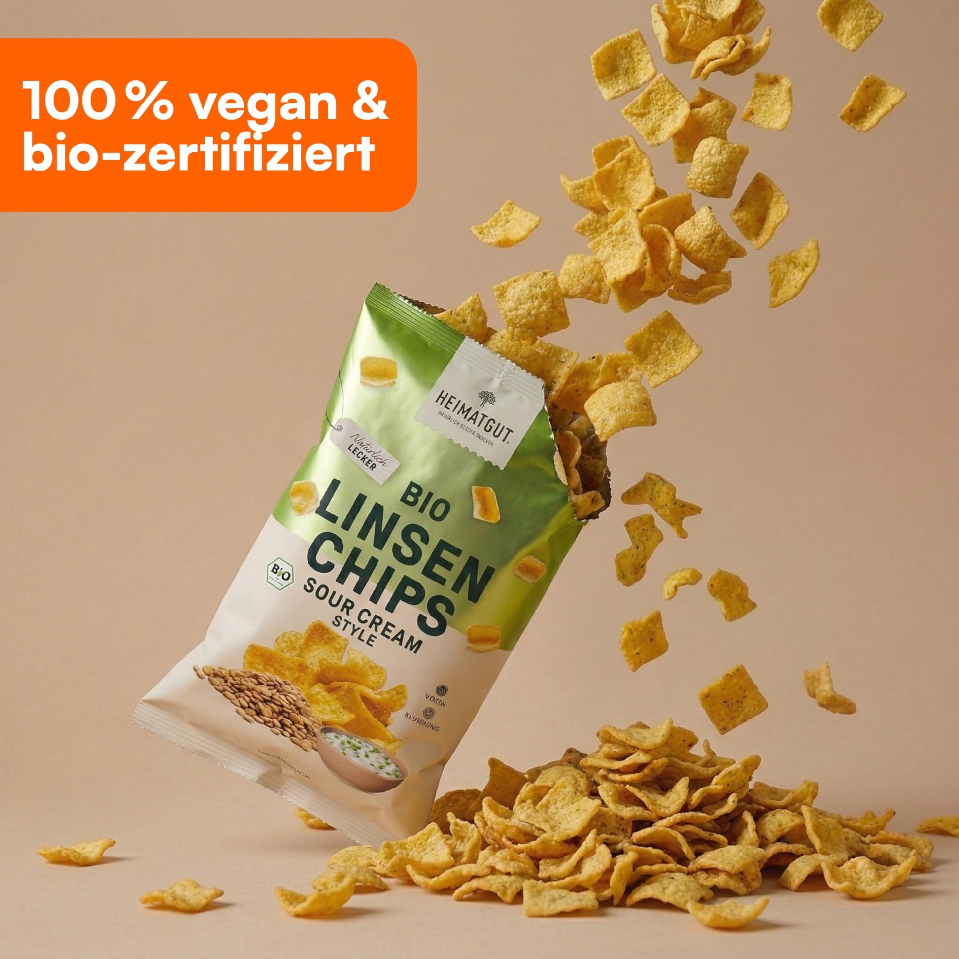 Bio Linsen Chips Sour Cream Style, im Ofen gebacken statt frittiert