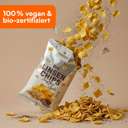 Bio Linsen Chips Trüffel-Style, im Ofen gebacken statt frittiert