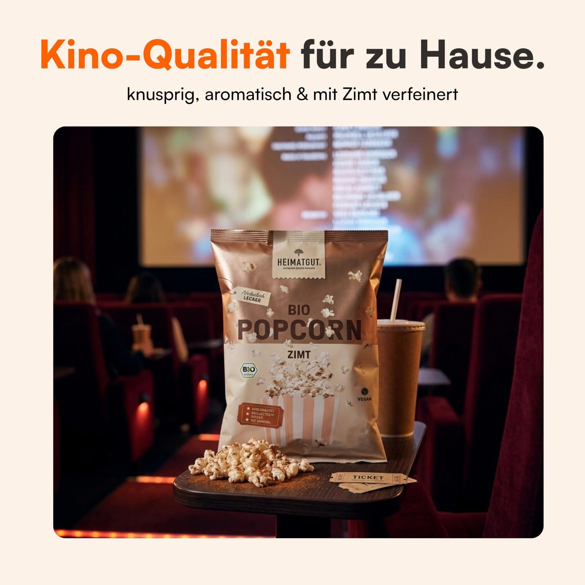 Bio Popcorn Zimt von Heimatgut, glutenfrei und vegan