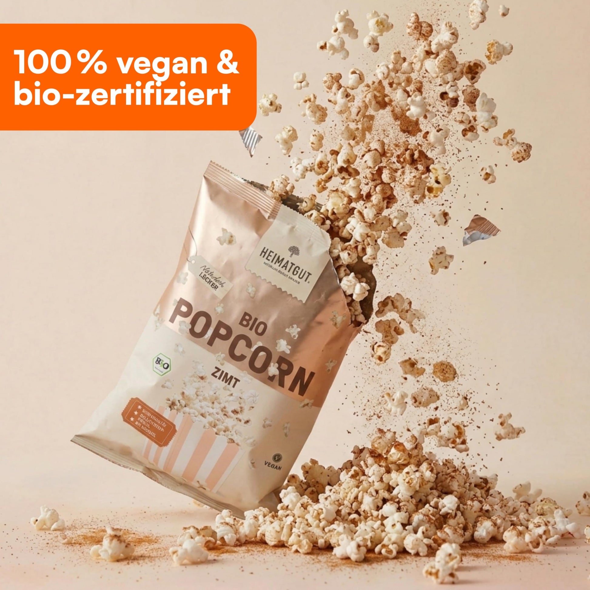 Bio Popcorn Zimt mit echtem Bio-Zimt verfeinert