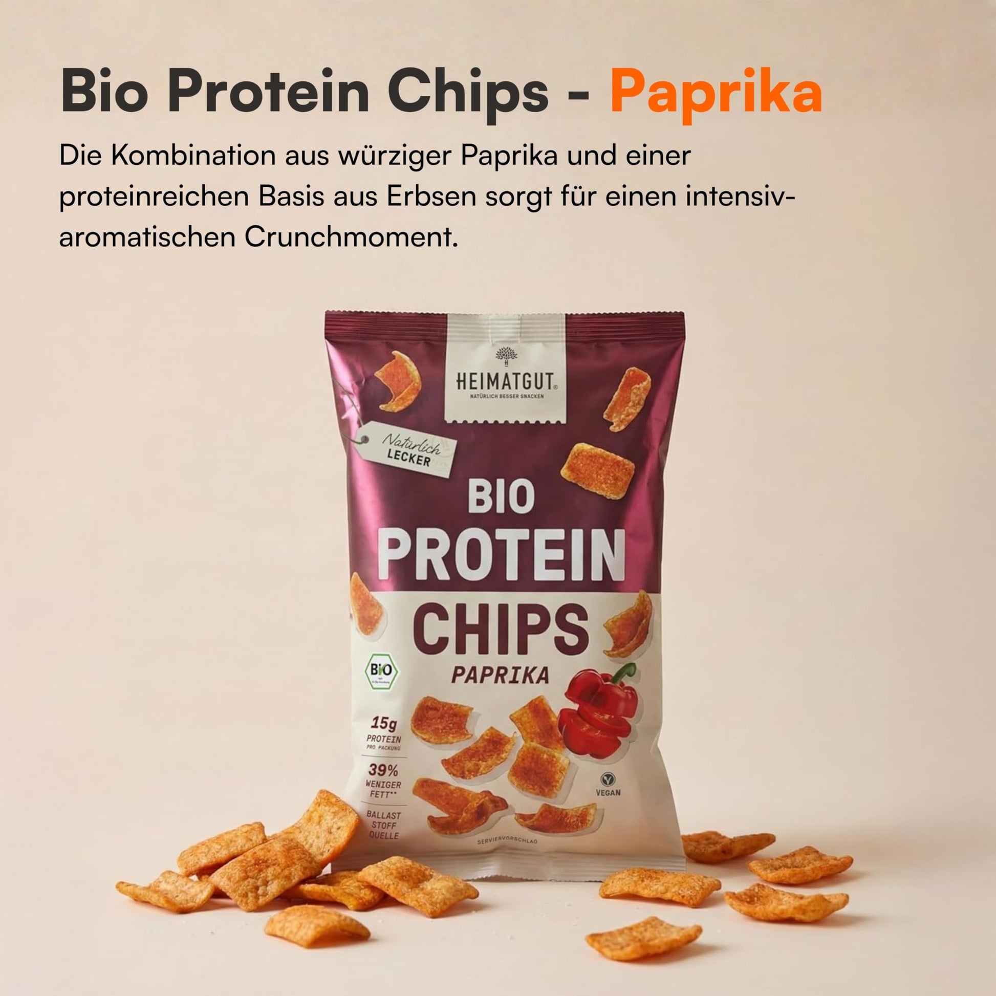 Bio Protein Chips Paprika 63g von Heimatgut