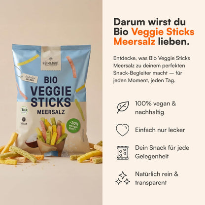 Bio Veggie Sticks Meersalz mit 24 g Fett pro 100 g