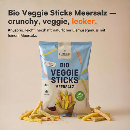 Tüte Bio Veggie Sticks Meersalz 50g von Heimatgut