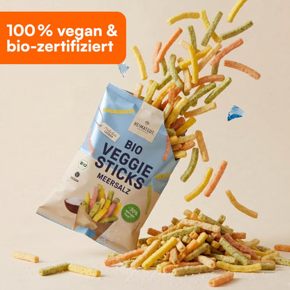 Bio Veggie Sticks Meersalz mit Spinat, Tomate und Rote Bete