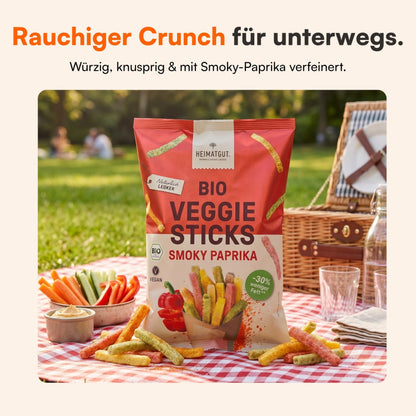 Bio Veggie Sticks Smoky Paprika mit 24 g Fett pro 100 g