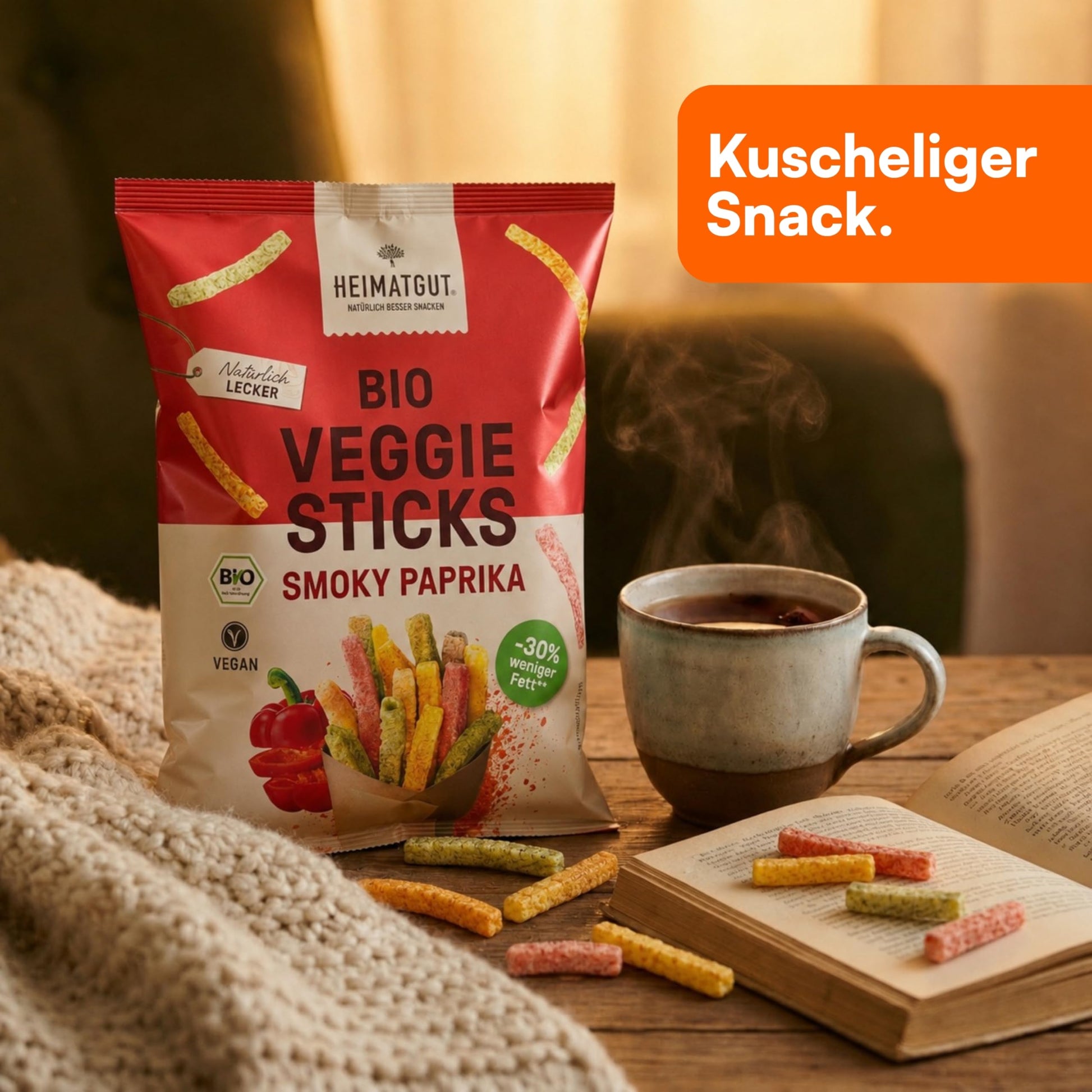 Bio Veggie Sticks Smoky Paprika als Snack für den Grillabend