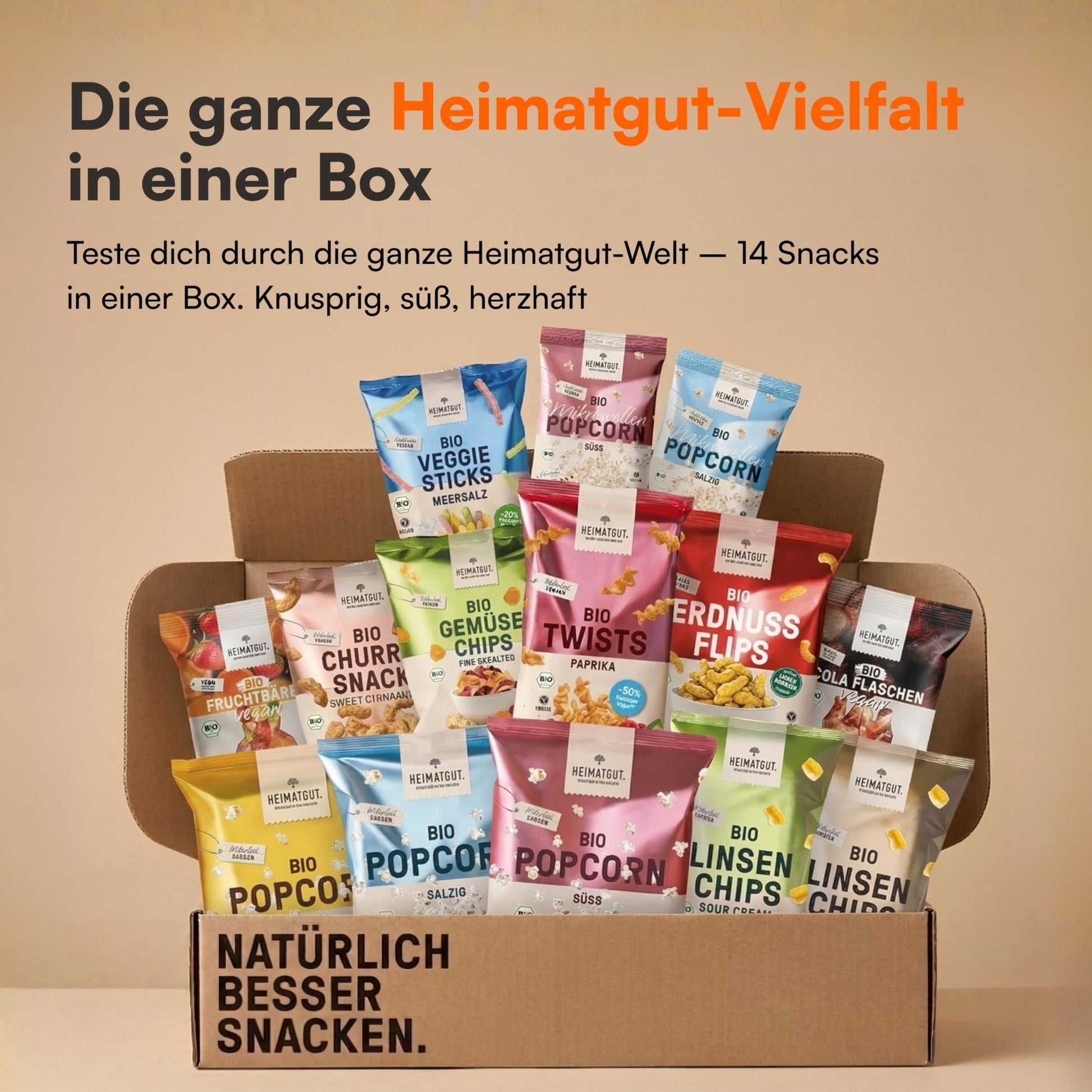 Heimatgut Probierbox 2026 mit Bio-Snacks, limitiert